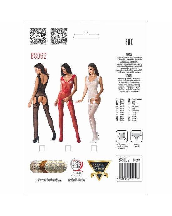Бодистокинг Passion BS062 red, комбинезон, имитация чулок Бодистокинг Passion BS062 red, комбинезон, имитация чулок