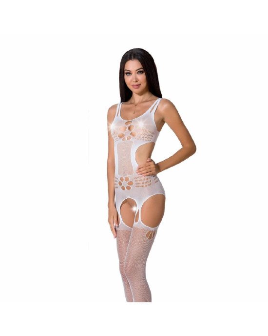 Бодистокинг Passion BS066 white, комбинезон, имитация чулок и пояса Бодистокинг Passion BS066 white, комбинезон, имитация чулок и пояса