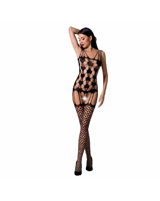 Бодістокінг Passion BS067 black, комбінезон, імітація панчох і топа на бретелях Бодістокінг Passion BS067 black, комбінезон, імітація панчох і топа на бретелях