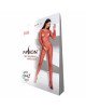 Бодістокінг Passion BS068 red, комбінезон, велика сітка, довгий рукав Бодістокінг Passion BS068 red, комбінезон, велика сітка, довгий рукав