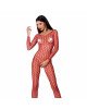 Бодістокінг Passion BS068 red, комбінезон, велика сітка, довгий рукав Бодістокінг Passion BS068 red, комбінезон, велика сітка, довгий рукав