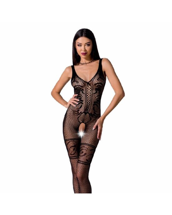Бодістокінг Passion BS069 black, комбінезон, імітація панчох і боді