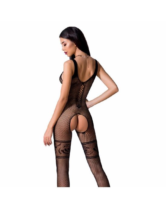 Бодістокінг Passion BS069 black, комбінезон, імітація панчох і боді