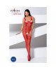 Бодістокінг Passion BS069 red, комбінезон, імітація панчох і боді