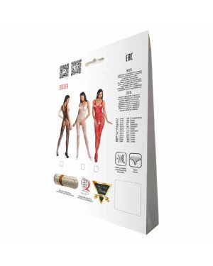 Бодістокінг Passion BS069 white, комбінезон, імітація панчох і боді