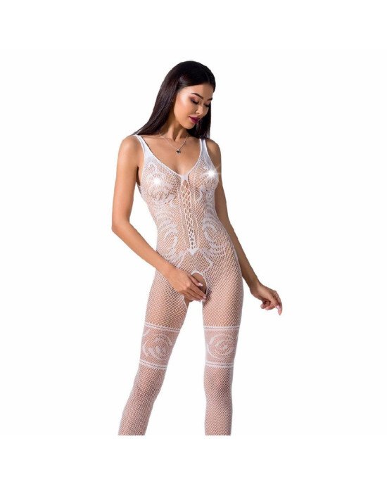 Бодістокінг Passion BS069 white, комбінезон, імітація панчох і боді Бодістокінг Passion BS069 white, комбінезон, імітація панчох і боді