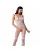 Бодістокінг Passion BS069 white, комбінезон, імітація панчох і боді Бодістокінг Passion BS069 white, комбінезон, імітація панчох і боді