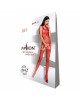 Бодістокінг Passion BS070 red, комбінезон, імітація панчох і ажурного топа
