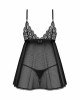 Пеньюар і трусики Obsessive Blomentis babydoll & thong XL/2XL Пеньюар і трусики Obsessive Blomentis babydoll & thong XL/2XL