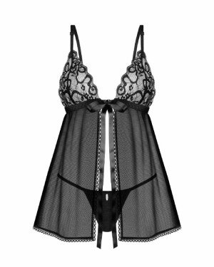 Пеньюар і трусики Obsessive Blomentis babydoll & thong XL/2XL