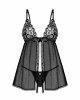 Пеньюар і трусики Obsessive Blomentis babydoll & thong XL/2XL Пеньюар і трусики Obsessive Blomentis babydoll & thong XL/2XL