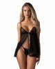Пеньюар і трусики Obsessive Blomentis babydoll & thong XL/2XL Пеньюар і трусики Obsessive Blomentis babydoll & thong XL/2XL
