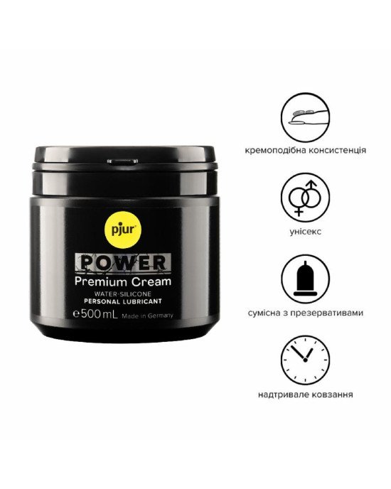 Густа змазка для фістингу та анального сексу pjur POWER Premium Cream 500 мл на гібридній основі Густа змазка для фістингу та анального сексу pjur POWER Premium Cream 500 мл на гібридній основі