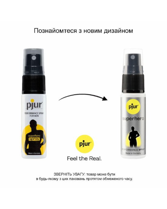 Пролонгувальний спрей pjur Superhero Spray 20 мл, всотується в шкіру, натуральні компоненти Пролонгувальний спрей pjur Superhero Spray 20 мл, всотується в шкіру, натуральні компоненти