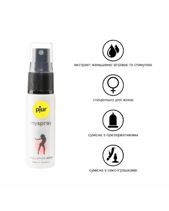 Збудливий спрей для жінок pjur My Spray 20 мл з екстрактом алое, ефект поколювання Збудливий спрей для жінок pjur My Spray 20 мл з екстрактом алое, ефект поколювання