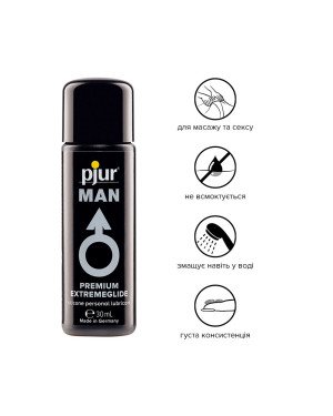 Густа силіконова змазка pjur MAN Premium Extremeglide 30 мл із тривалим ефектом, економна Густа силіконова змазка pjur MAN Premium Extremeglide 30 мл із тривалим ефектом, економна
