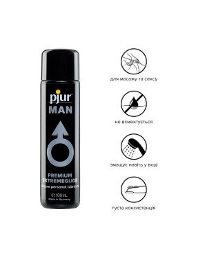 Густа силіконова змазка pjur MAN Premium Extremeglide 100 мл із тривалим ефектом, економна Густа силіконова змазка pjur MAN Premium Extremeglide 100 мл із тривалим ефектом, економна