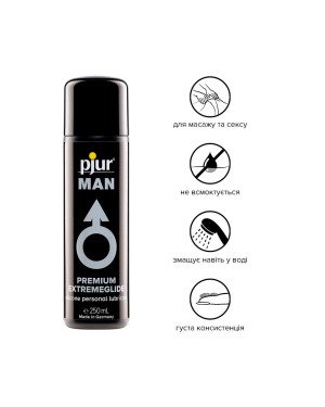 Густа силіконова змазка pjur MAN Premium Extremeglide 250 мл із тривалим ефектом, економна Густа силіконова змазка pjur MAN Premium Extremeglide 250 мл із тривалим ефектом, економна