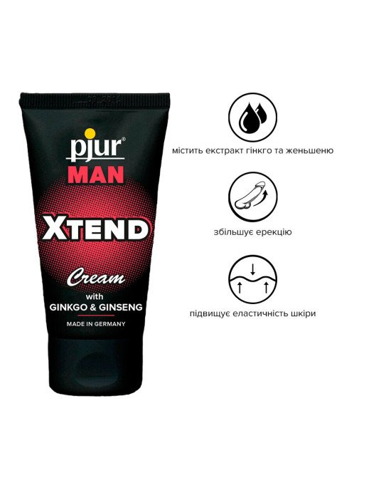 Крем для пеніса стимулювальний pjur MAN Xtend Cream 50 ml, з екстрактом гінкго та женьшеню Крем для пеніса стимулювальний pjur MAN Xtend Cream 50 ml, з екстрактом гінкго та женьшеню