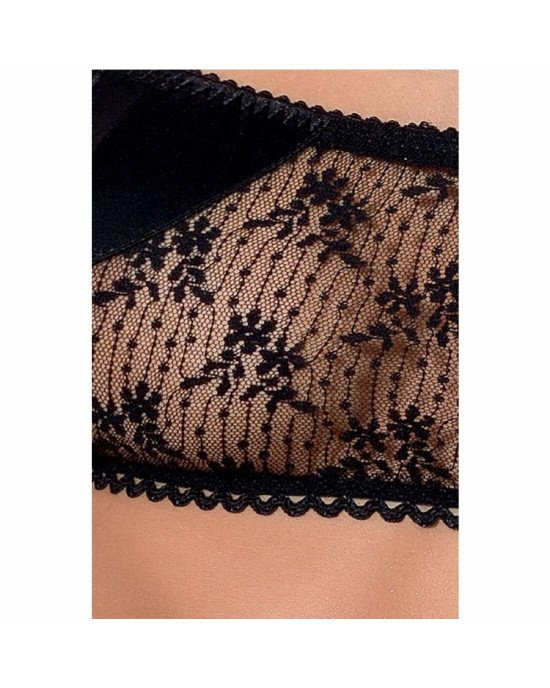 Комплект білизни PETRA SET black L/XL — Passion Exclusive: стрінги, широкий пояс, ліф-топік Комплект білизни PETRA SET black L/XL — Passion Exclusive: стрінги, широкий пояс, ліф-топік