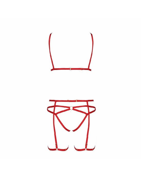 Комплект білизни MAGALI SET OpenBra red XXL/XXXL - Passion Exclusive: стрепи: ліф, трусики і пояс Комплект білизни MAGALI SET OpenBra red XXL/XXXL - Passion Exclusive: стрепи: ліф, трусики і пояс