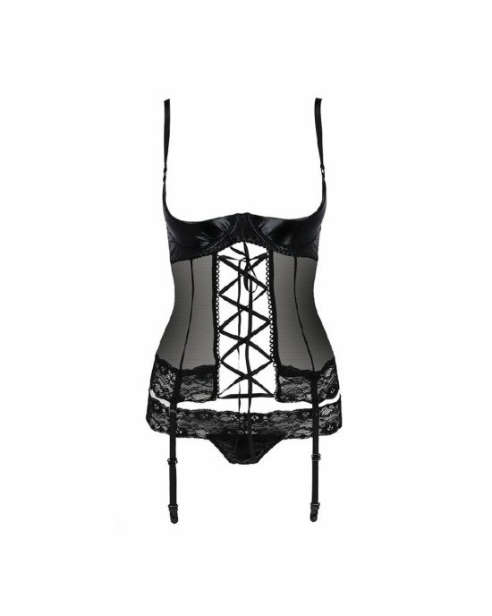 Корсет з відкритими грудьми NORTH CORSET black L/XL - Passion Exclusive, пажі, трусики, шнурівка Корсет з відкритими грудьми NORTH CORSET black L/XL - Passion Exclusive, пажі, трусики, шнурівка