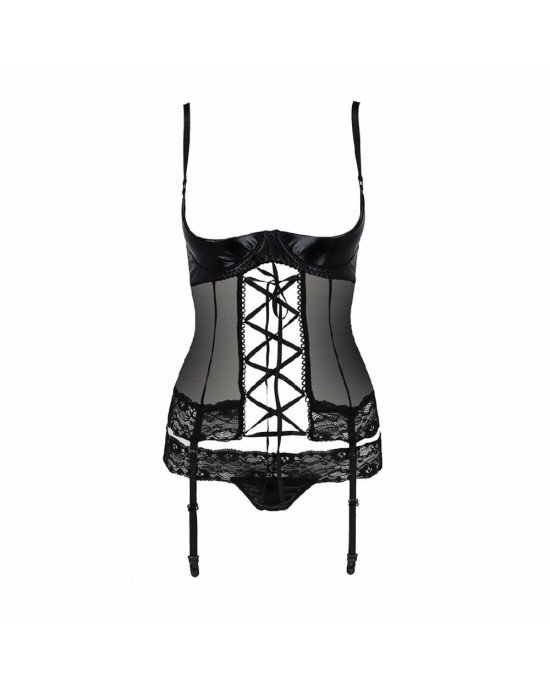 Корсет з відкритими грудьми NORTH CORSET black XXL/XXXL - Passion Exclusive, пажі, трусики, шнурівка Корсет з відкритими грудьми NORTH CORSET black XXL/XXXL - Passion Exclusive, пажі, трусики, шнурівка