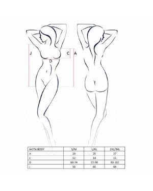 Боді з високим вирізом стегна AKITA BODY red S/M - Passion Exclusive