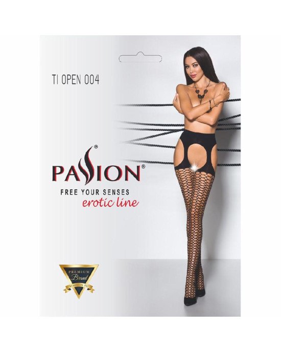 Еротичні колготки TIOPEN 004 nero 1/2 (fishnet 40 den) - Passion, імітація панчох і пояса Еротичні колготки TIOPEN 004 nero 1/2 (fishnet 40 den) - Passion, імітація панчох і пояса