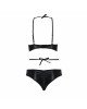 Комплект белья Passion Exclusive NAVEL SET XXL/XXXL, black, трусики и лиф с элементами под латекс Комплект белья Passion Exclusive NAVEL SET XXL/XXXL, black, трусики и лиф с элементами под латекс