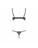 Комплект білизни VALERY SET OpenBra black XXL/XXXL - Passion Exclusive: стрепи: трусики, відкритий л