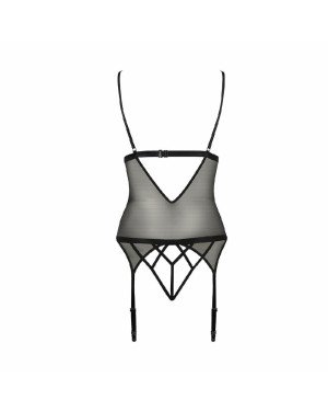Корсет з відкритими грудьми DIABOLINA CORSET black S/M - Passion, пажі, трусики, напівпрозорий Корсет з відкритими грудьми DIABOLINA CORSET black S/M - Passion, пажі, трусики, напівпрозорий