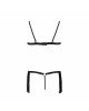 Комплект білизни KASSANDRA SET OpenBra black L/XL - Passion Exclusive: ліф з бахромою, трусики-спідн
