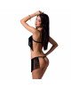 Комплект білизни KASSANDRA SET OpenBra black L/XL - Passion Exclusive: ліф з бахромою, трусики-спідн