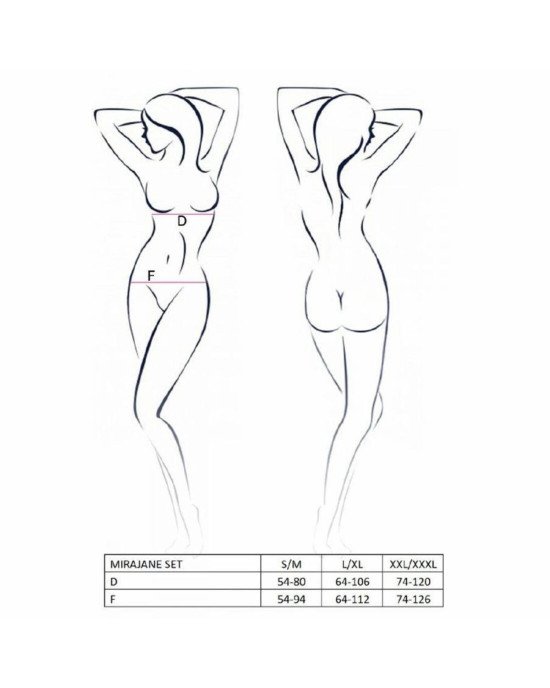 Комплект білизни MIRAJANE SET black L/XL - Passion Exclusive: підтримує ліф-топ і трусики