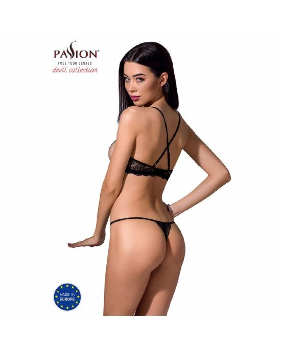 Комплект білизни QUENTRIS BIKINI black S/M - Passion Exclusive, стрінги і напіввідкритий ліф Комплект білизни QUENTRIS BIKINI black S/M - Passion Exclusive, стрінги і напіввідкритий ліф