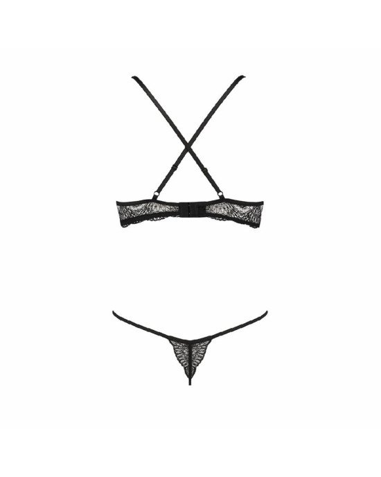 Комплект білизни QUENTRIS BIKINI black S/M - Passion Exclusive, стрінги і напіввідкритий ліф Комплект білизни QUENTRIS BIKINI black S/M - Passion Exclusive, стрінги і напіввідкритий ліф