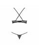 Комплект білизни QUENTRIS BIKINI black S/M - Passion Exclusive, стрінги і напіввідкритий ліф Комплект білизни QUENTRIS BIKINI black S/M - Passion Exclusive, стрінги і напіввідкритий ліф