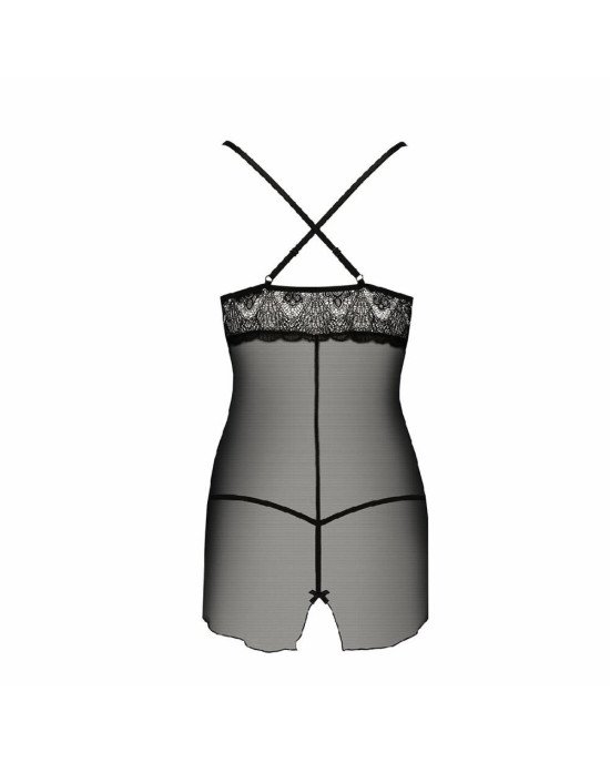 Прозора сорочка приталена QUENTRIS CHEMISE black S/M - Passion Exclusive, трусики Прозора сорочка приталена QUENTRIS CHEMISE black S/M - Passion Exclusive, трусики