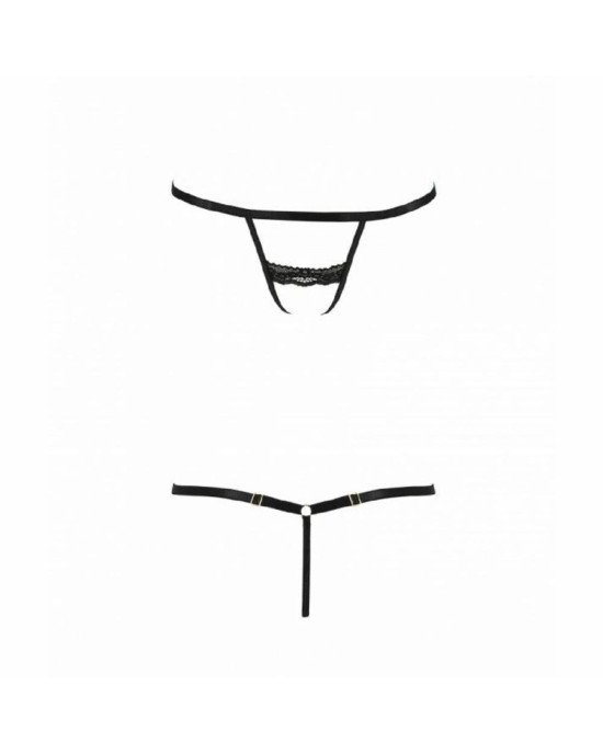 Трусики-стрепи SHELLY THONG black L/XL - Passion Exclusive Трусики-стрепи SHELLY THONG black L/XL - Passion Exclusive