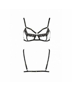 Бюстгальтер-стрепи з мереживом SOLON BRA black L/XL - Passion Exclusive Бюстгальтер-стрепи з мереживом SOLON BRA black L/XL - Passion Exclusive