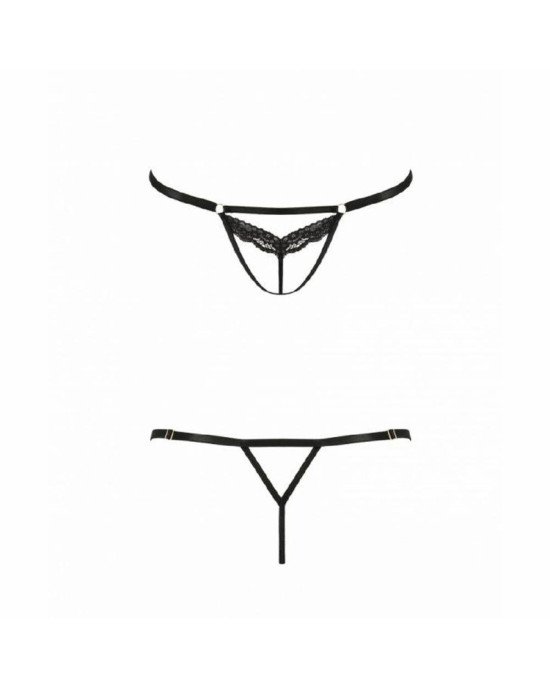 Відверті трусики-стрепи з мереживом SOLON THONG black S/M - Passion Exclusive Відверті трусики-стрепи з мереживом SOLON THONG black S/M - Passion Exclusive