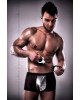 Чоловічі шорти з блискучим гульфіком Passion 002 SHORT black XXL/XXXL Чоловічі шорти з блискучим гульфіком Passion 002 SHORT black XXL/XXXL