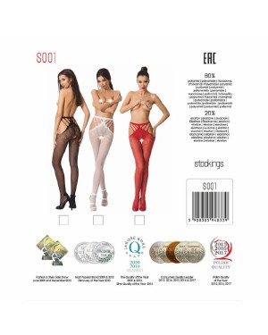 Еротичні колготки-бодістокінг Passion S001 white, з доступом і з відкритими стегнами Еротичні колготки-бодістокінг Passion S001 white, з доступом і з відкритими стегнами