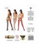 Еротичні колготки-бодістокінг Passion S004 white, імітація високих панчіх та тоненького пояска