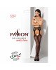 Еротичні колготки-бодістокінг Passion S014 black, імітація панчох у сіточку та пояси