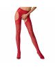 Еротичні колготки-бодістокінг Passion S017 red, імітація ажурних панчох та пояса Еротичні колготки-бодістокінг Passion S017 red, імітація ажурних панчох та пояса