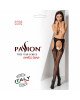 Еротичні колготки-бодістокінг Passion S018 black, імітація панчох з вертикальними смужками та пояс Еротичні колготки-бодістокінг Passion S018 black, імітація панчох з вертикальними смужками та пояс