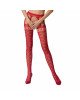 Еротичні колготки-бодістокінг Passion S025 red, імітація ажурних панчох з пояском Еротичні колготки-бодістокінг Passion S025 red, імітація ажурних панчох з пояском