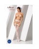Еротичні колготки-бодістокінг Passion S025 white, імітація ажурних панчох з пояском